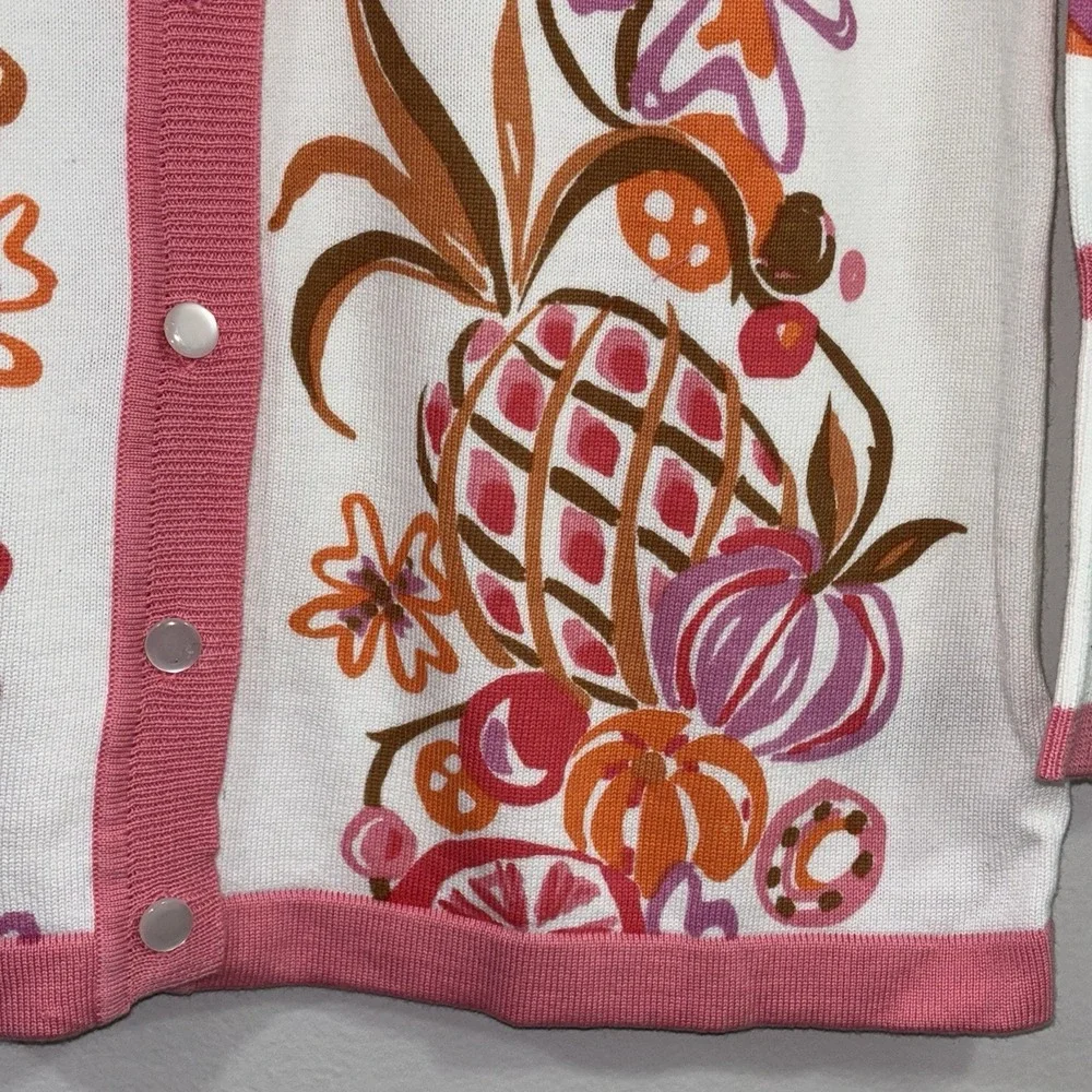 Bob Mackie Wearable Art Floral Cardigan size XS NEW